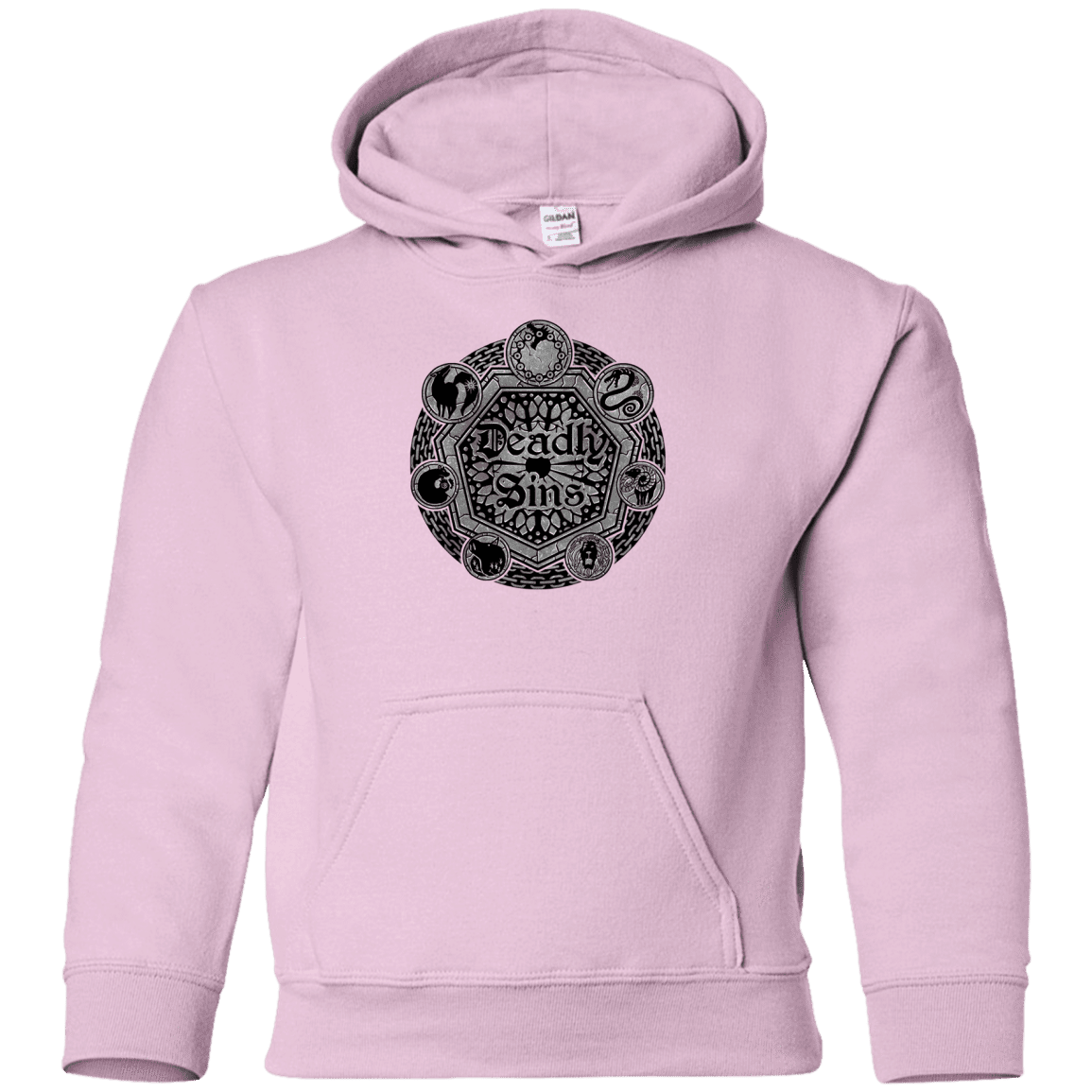 Sweatshirts Light Pink / YS Sins Shield Youth Hoodie
