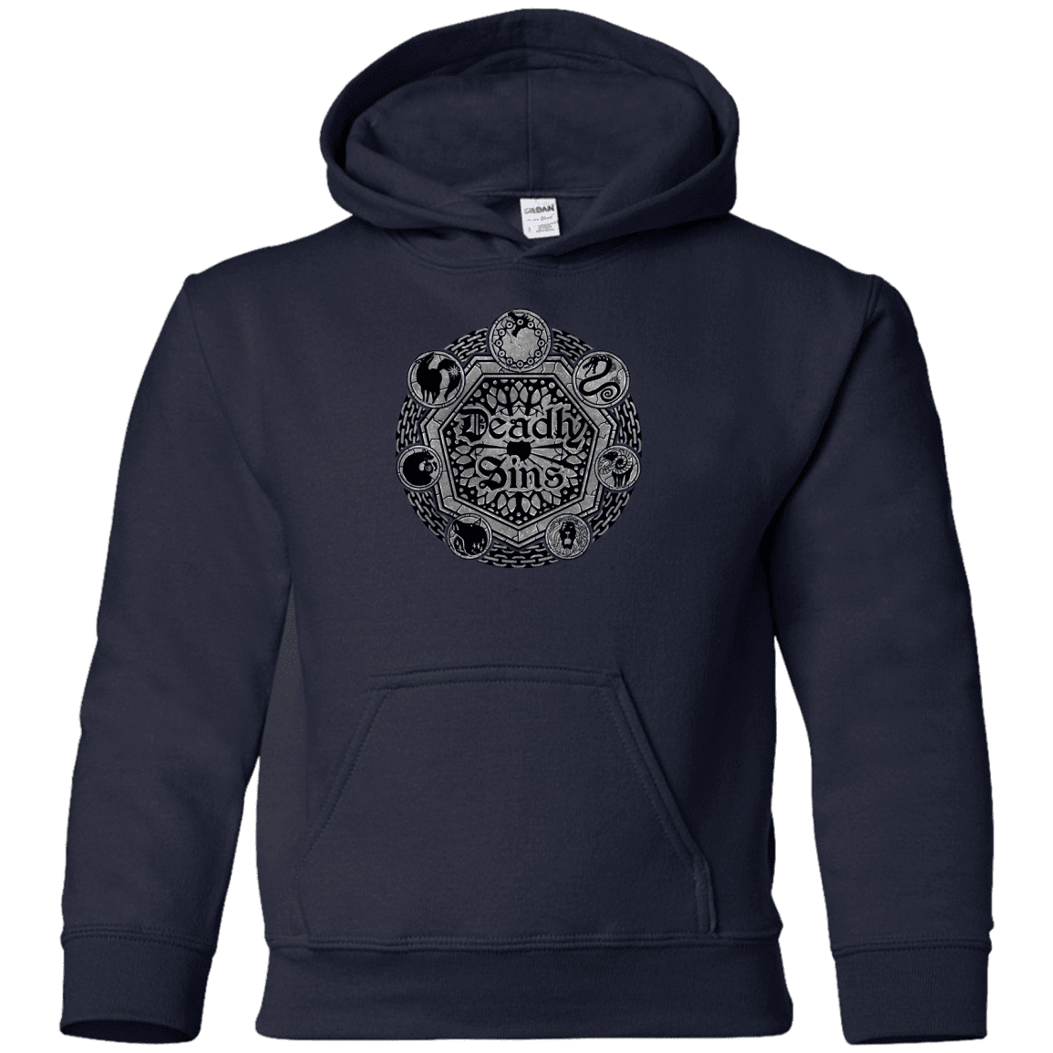 Sweatshirts Navy / YS Sins Shield Youth Hoodie