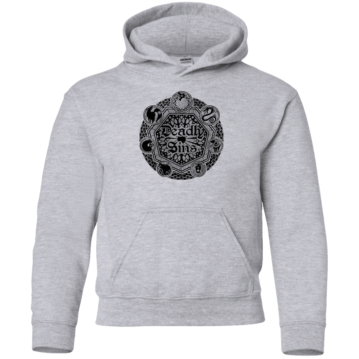 Sweatshirts Sport Grey / YS Sins Shield Youth Hoodie