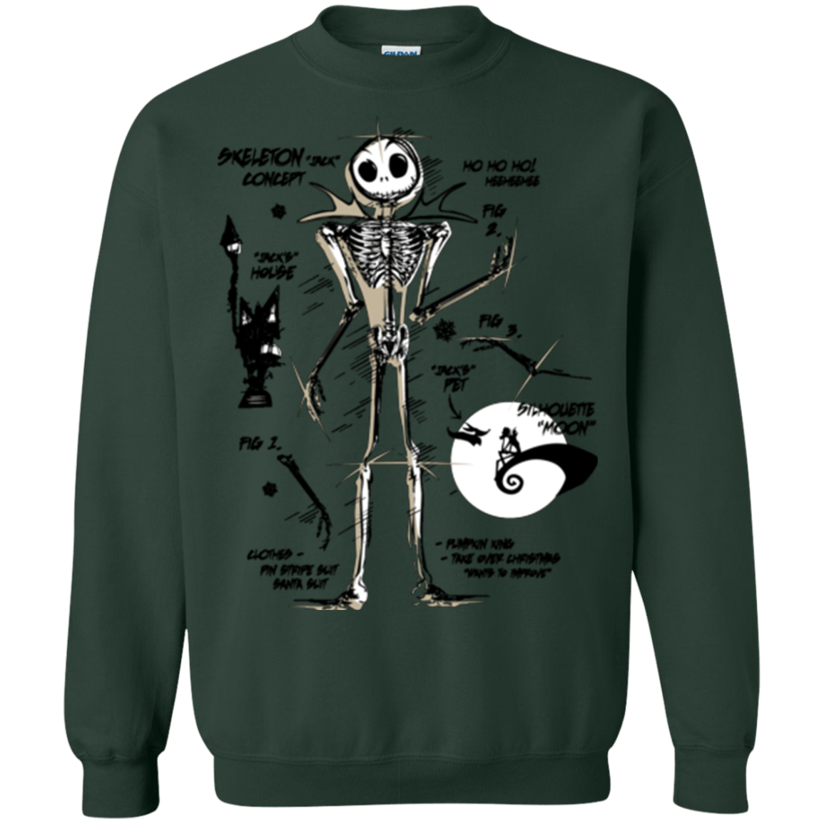 Sweatshirts Forest Green / Small Skeleton Concept Crewneck Sweatshirt