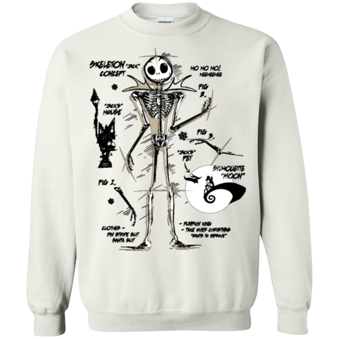 Sweatshirts White / Small Skeleton Concept Crewneck Sweatshirt