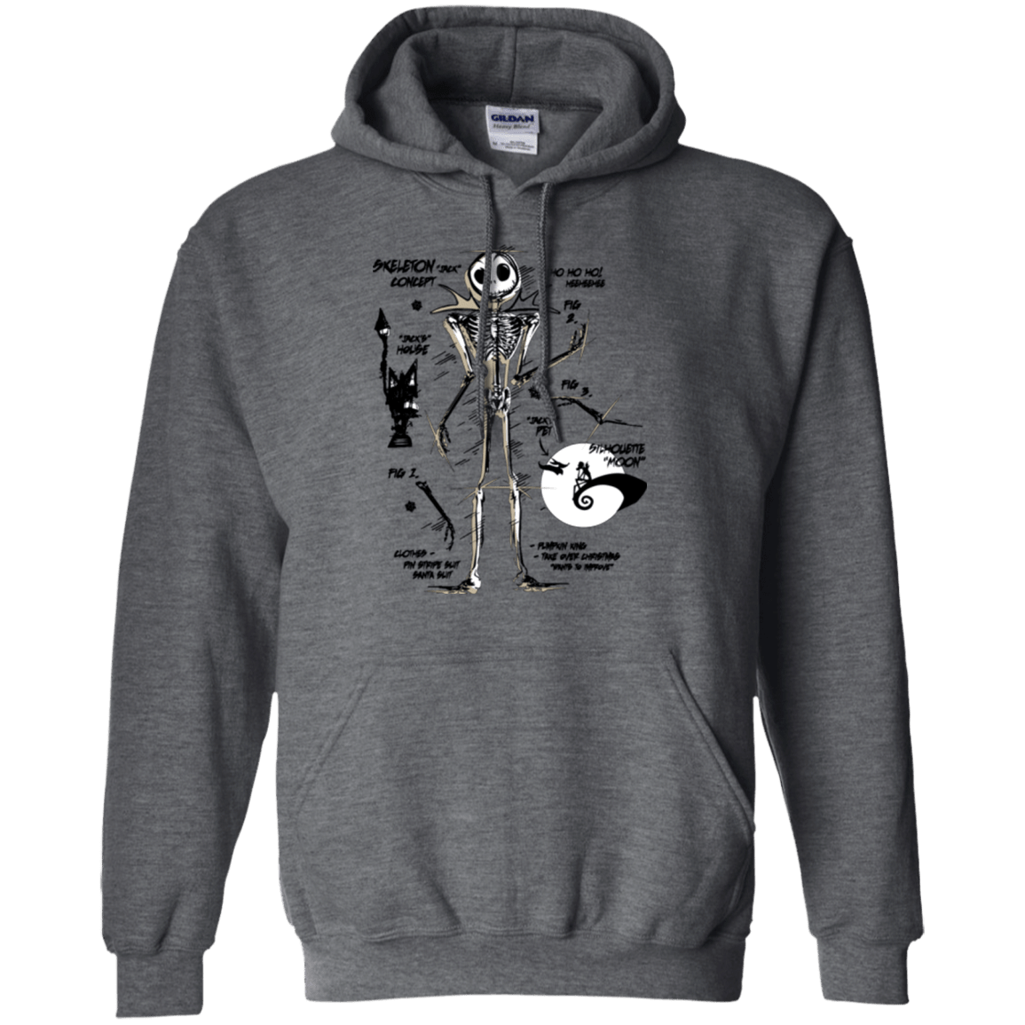 Sweatshirts Dark Heather / Small Skeleton Concept Pullover Hoodie