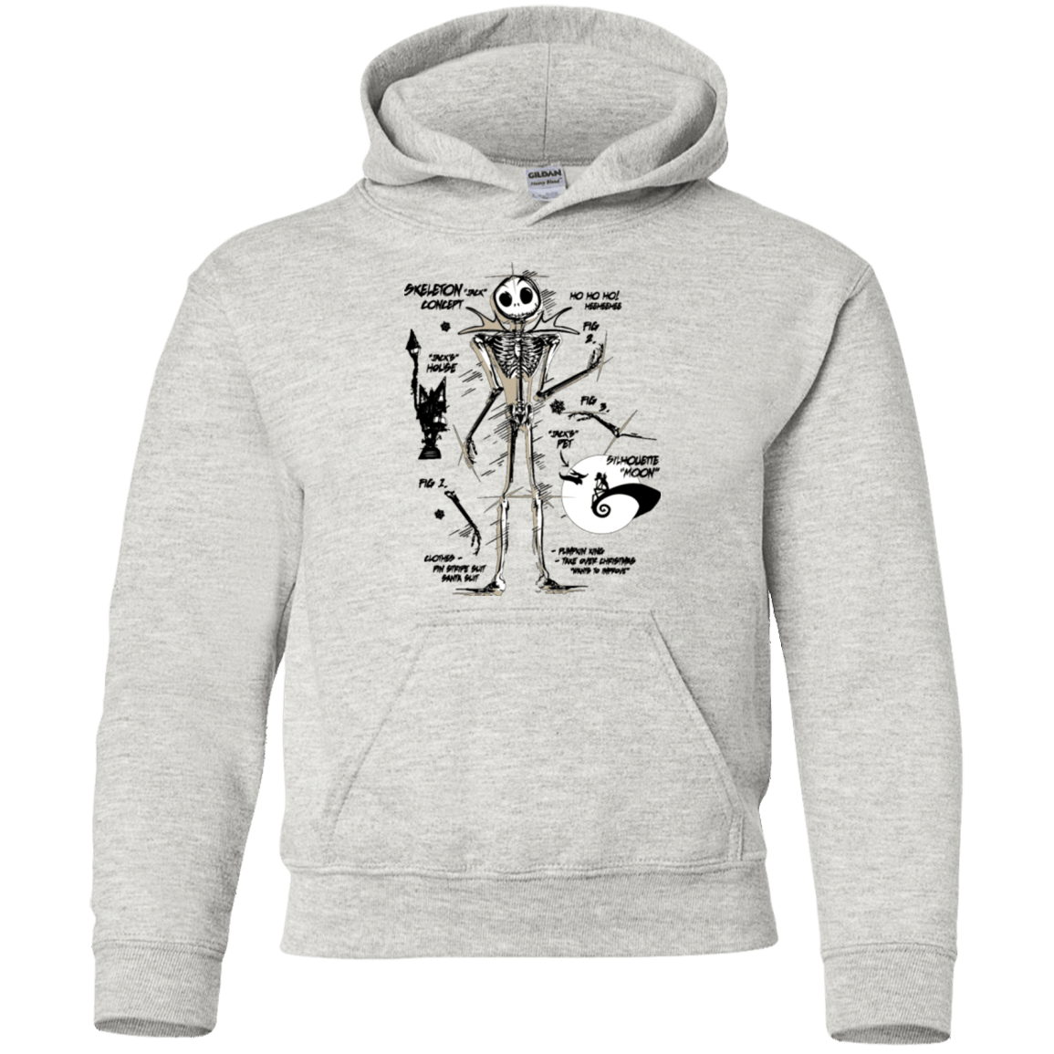 Sweatshirts Ash / YS Skeleton Concept Youth Hoodie