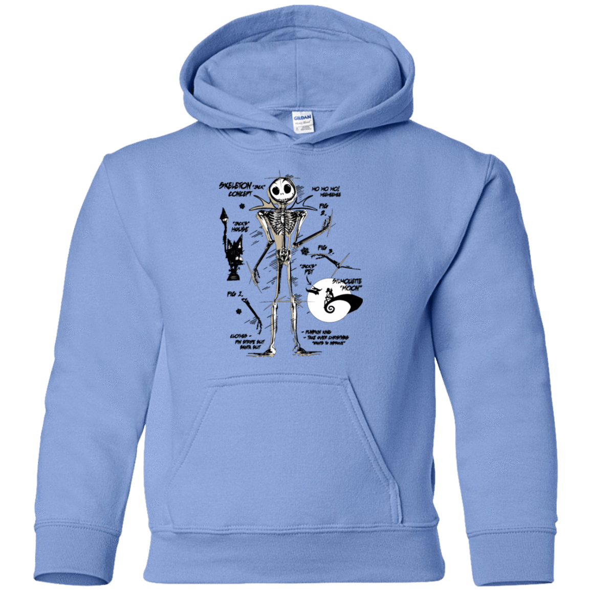 Sweatshirts Carolina Blue / YS Skeleton Concept Youth Hoodie