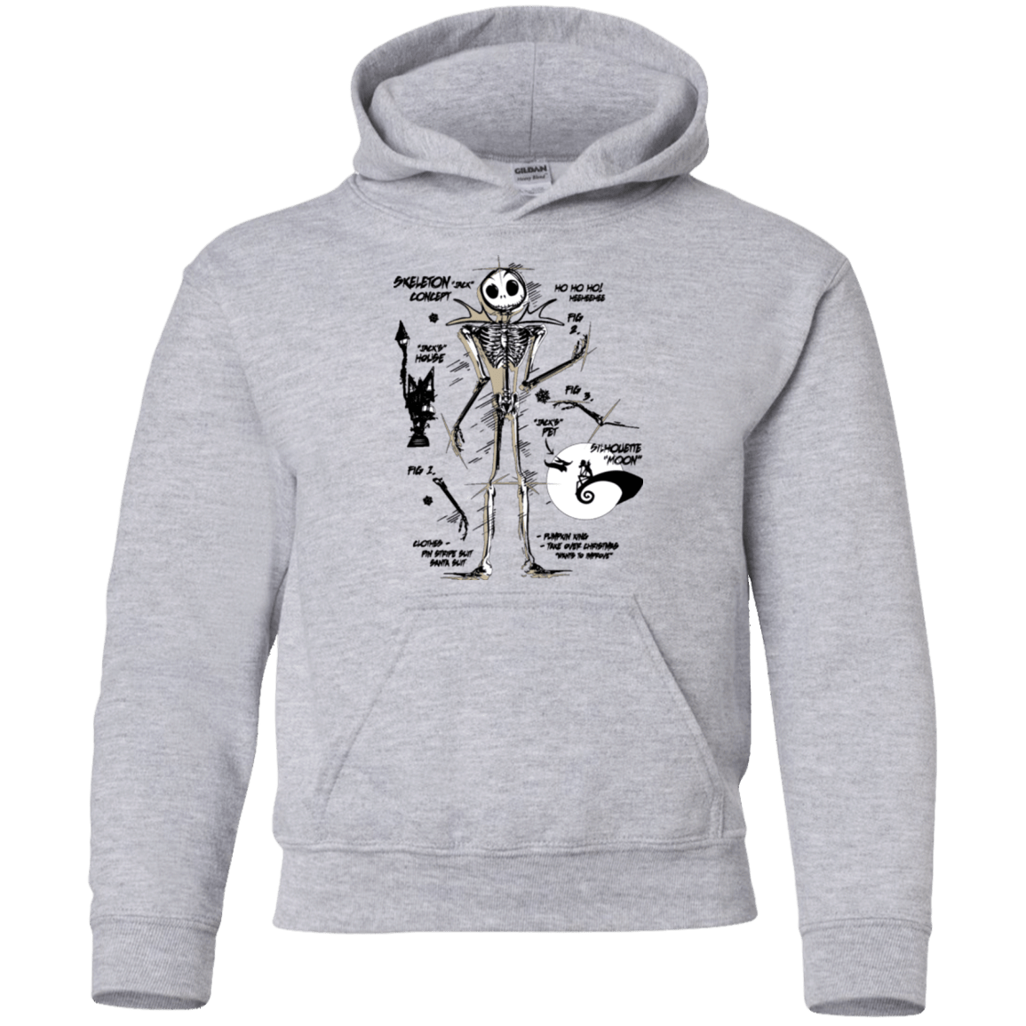 Sweatshirts Sport Grey / YS Skeleton Concept Youth Hoodie