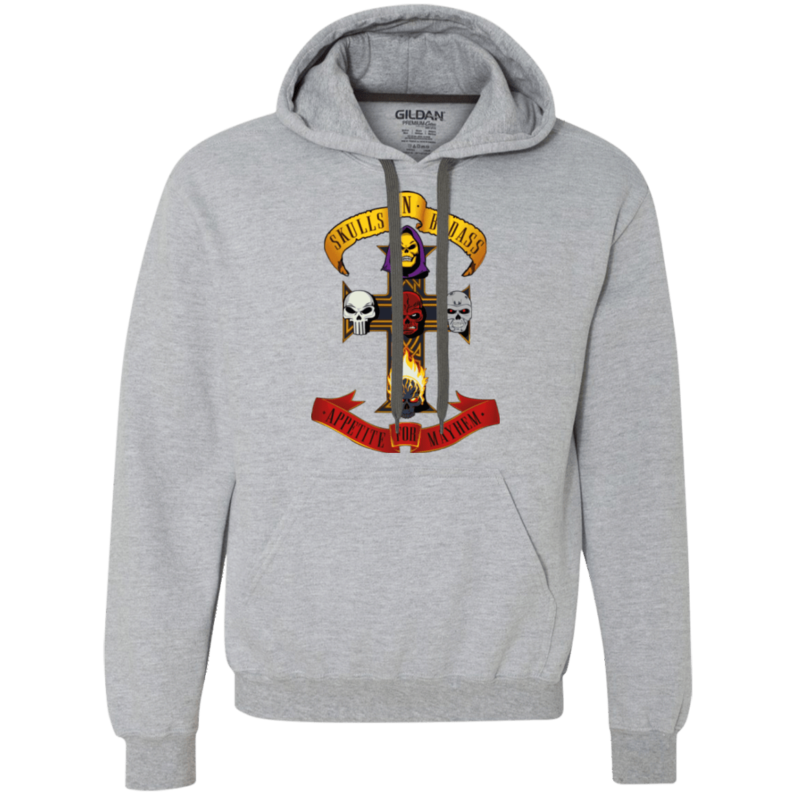 Sweatshirts Sport Grey / Small Skull And Badass Premium Fleece Hoodie