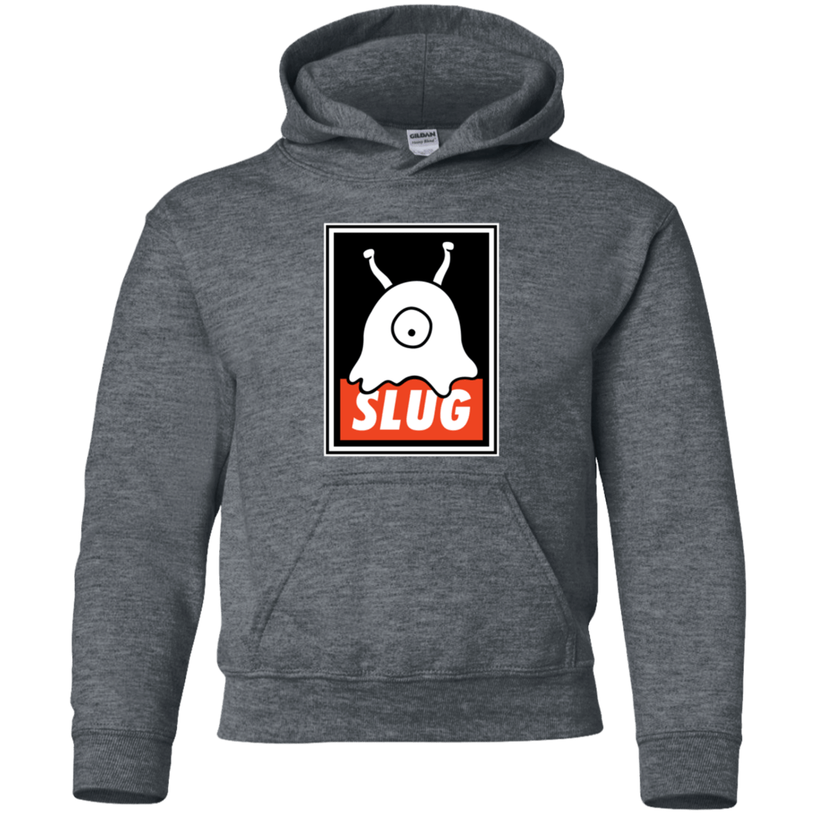 Sweatshirts Dark Heather / YS Slug Youth Hoodie