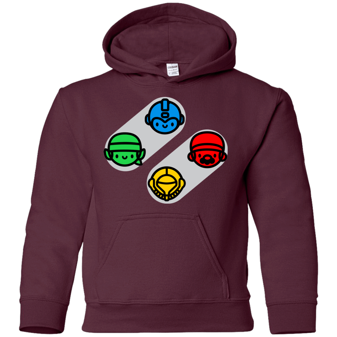 Sweatshirts Maroon / YS SNES Youth Hoodie