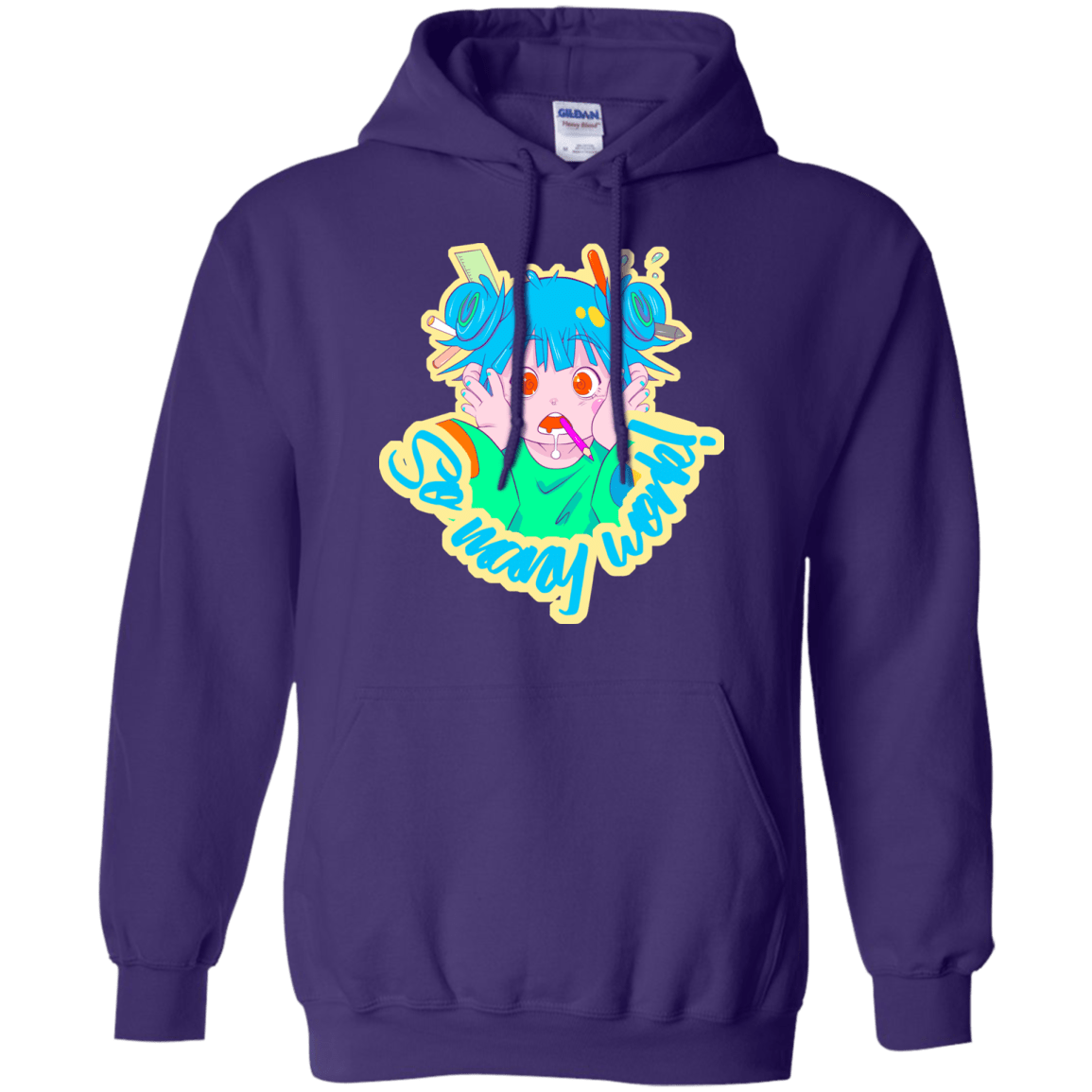 Sweatshirts Purple / S So many work! Pullover Hoodie