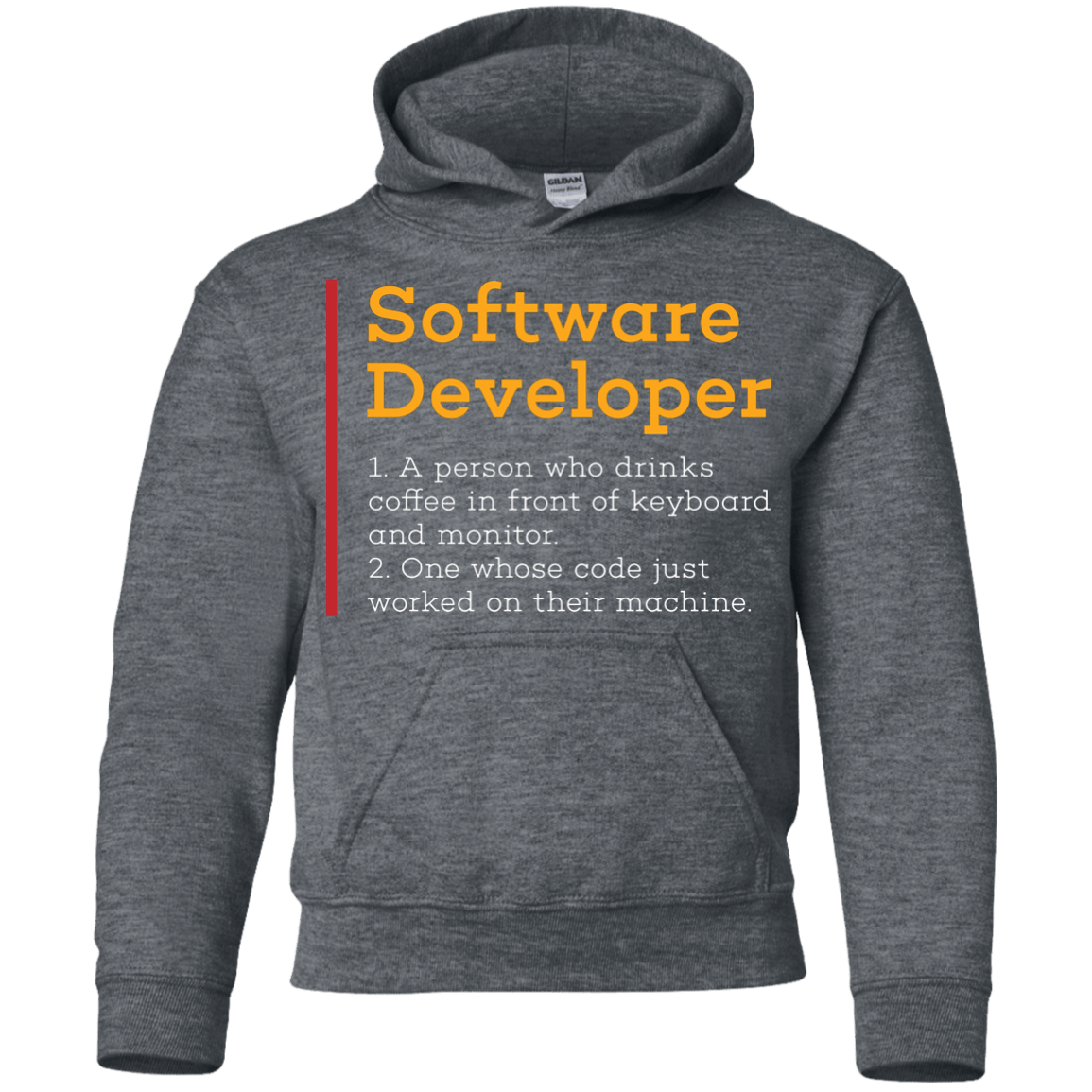 Sweatshirts Dark Heather / YS Software Developer Youth Hoodie