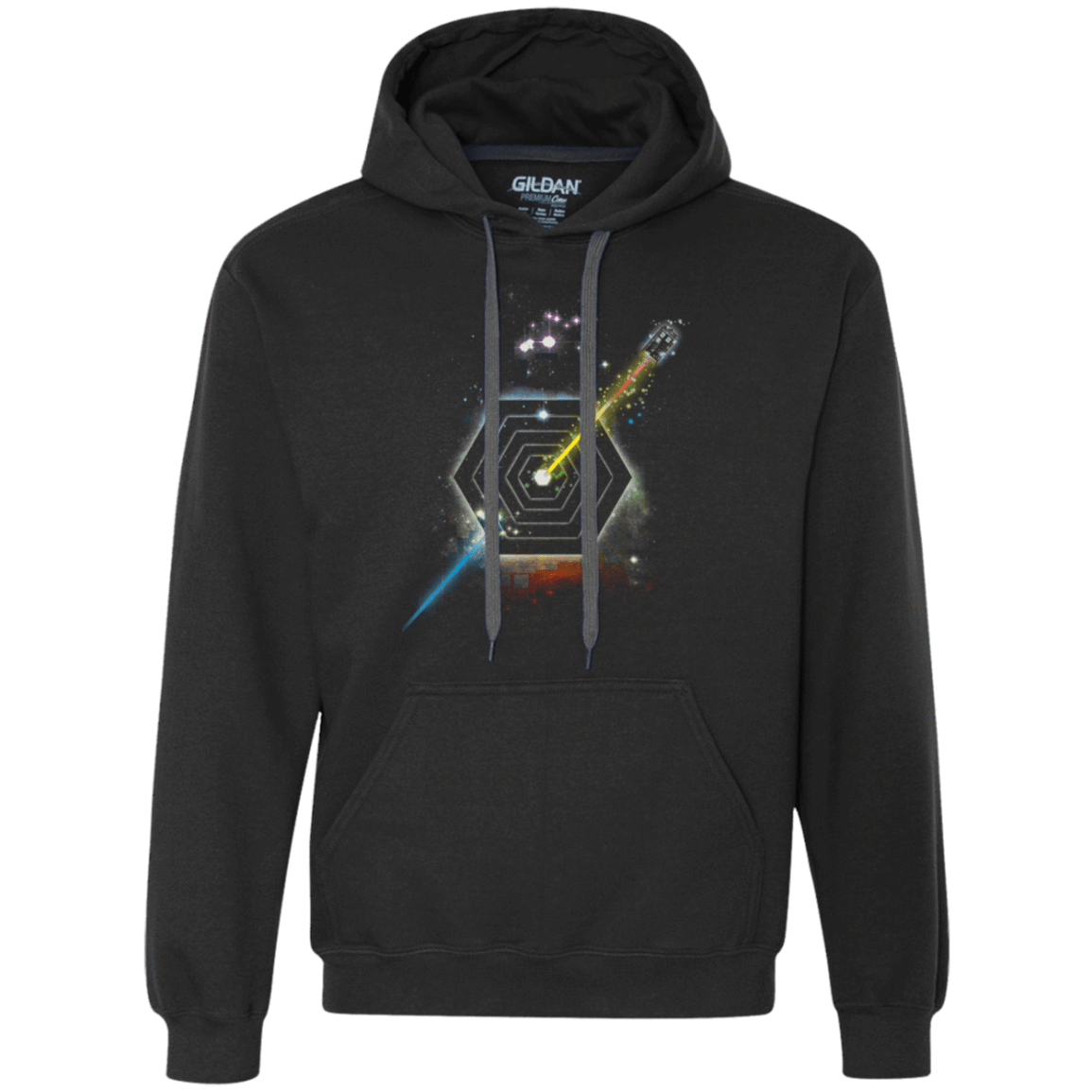 Sweatshirts Black / Small Space Fragmentation Travel Premium Fleece Hoodie