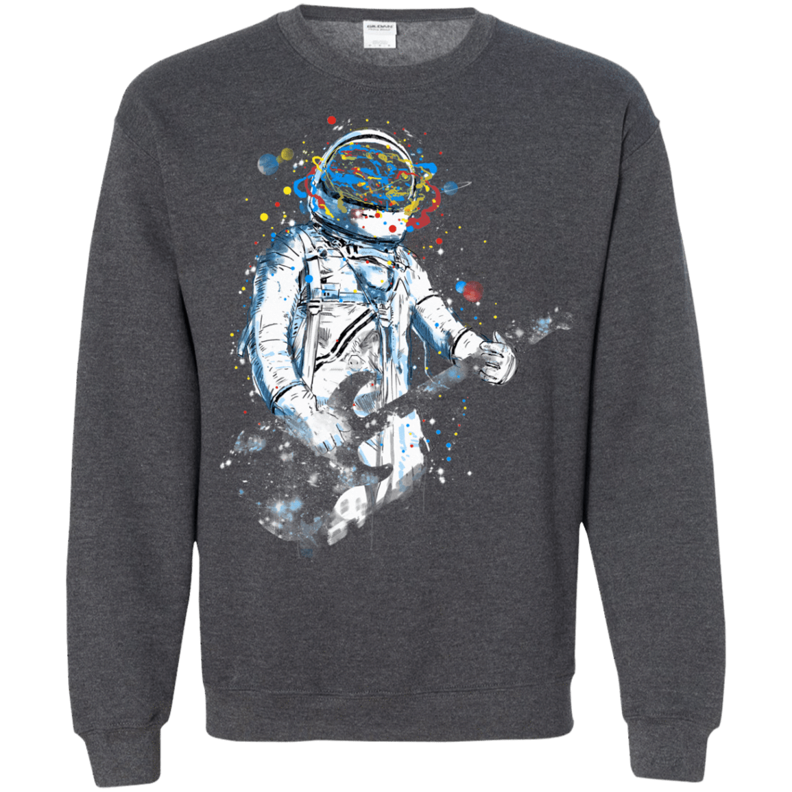 Sweatshirts Dark Heather / S Space Guitar Crewneck Sweatshirt