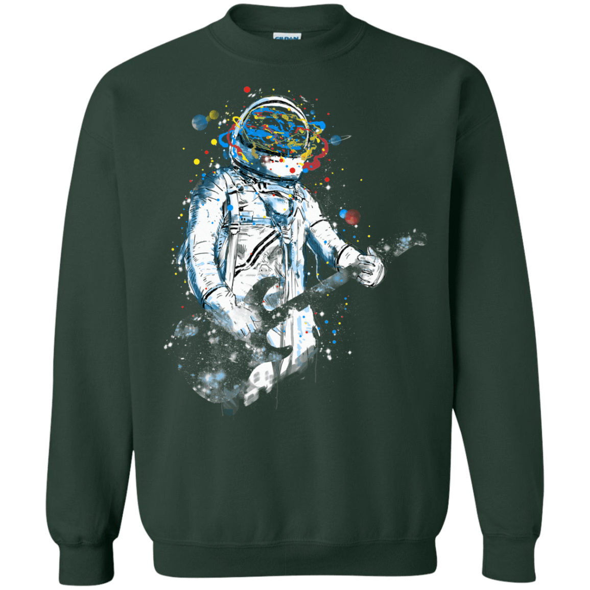 Sweatshirts Forest Green / S Space Guitar Crewneck Sweatshirt