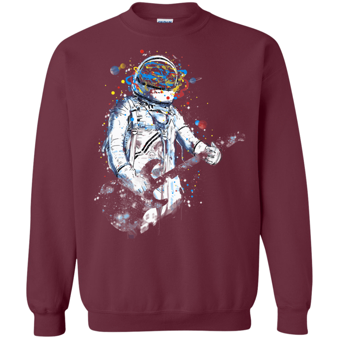 Sweatshirts Maroon / S Space Guitar Crewneck Sweatshirt