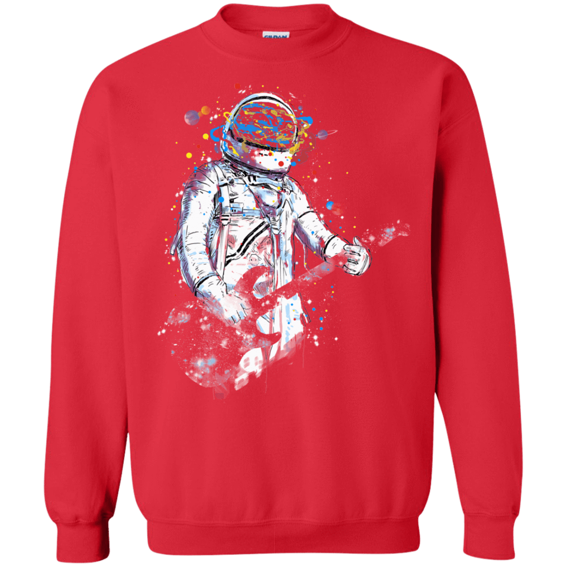 Sweatshirts Red / S Space Guitar Crewneck Sweatshirt