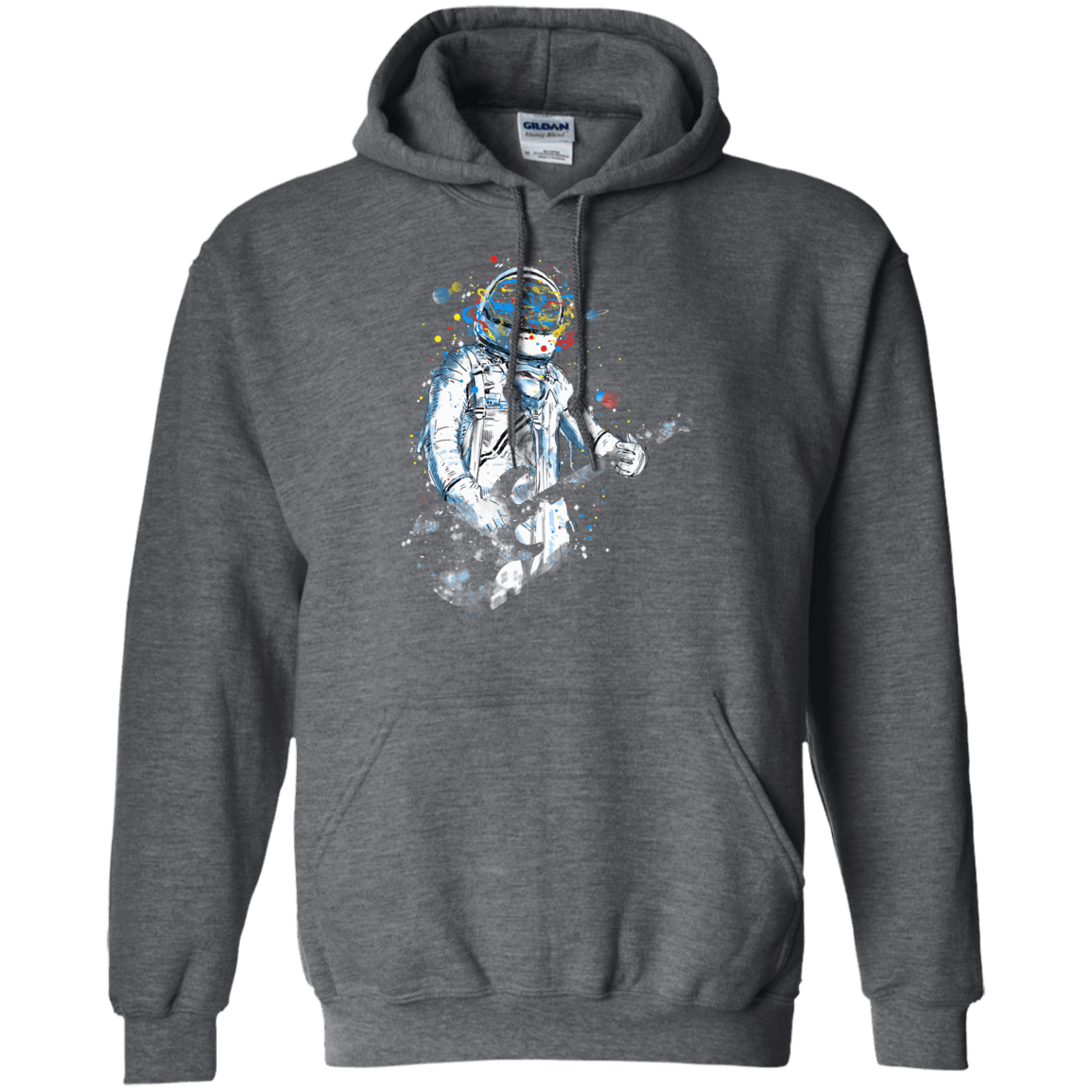 Sweatshirts Dark Heather / S Space Guitar Pullover Hoodie