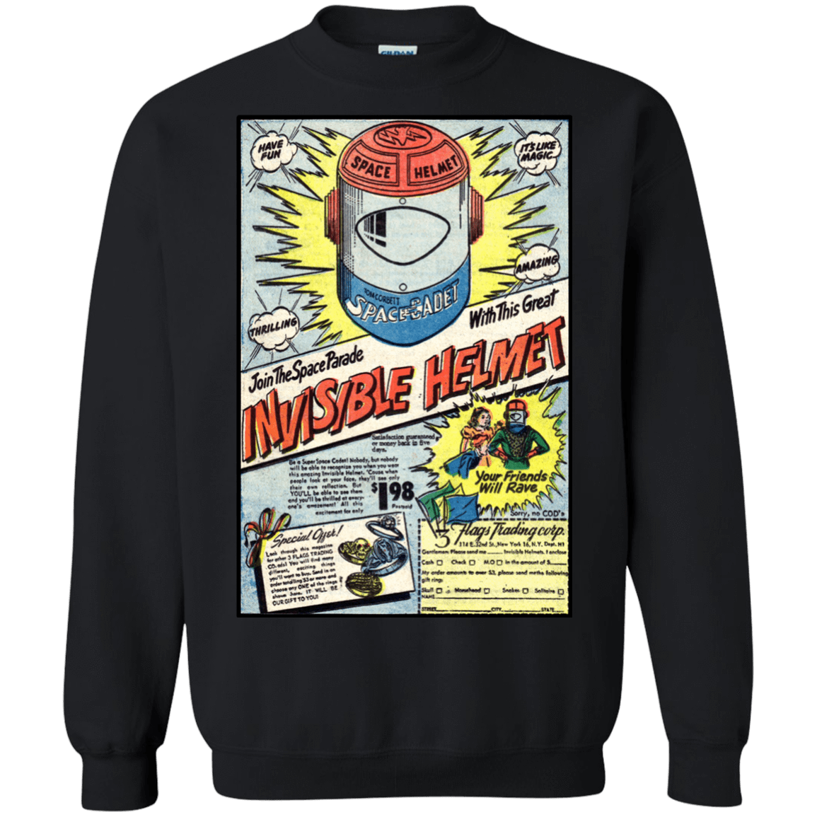 Sweatshirts Black / Small Space Helmet Crewneck Sweatshirt