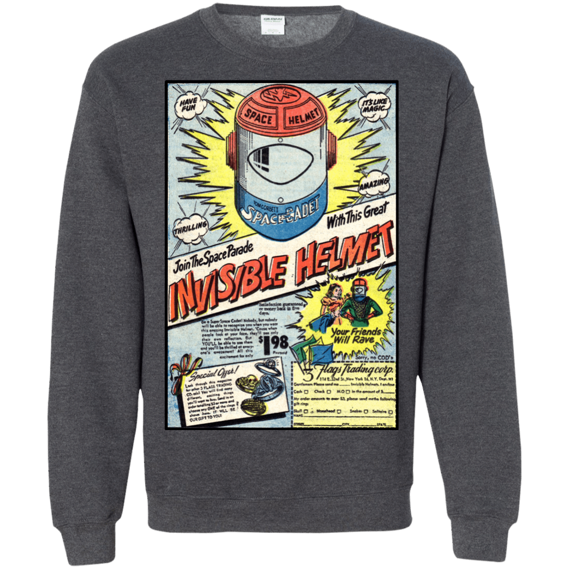 Sweatshirts Dark Heather / Small Space Helmet Crewneck Sweatshirt