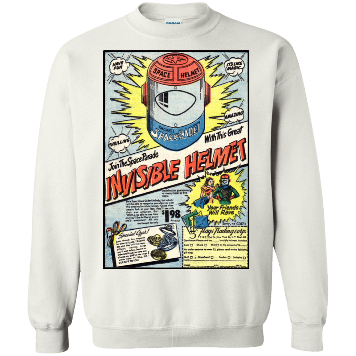 Sweatshirts White / Small Space Helmet Crewneck Sweatshirt