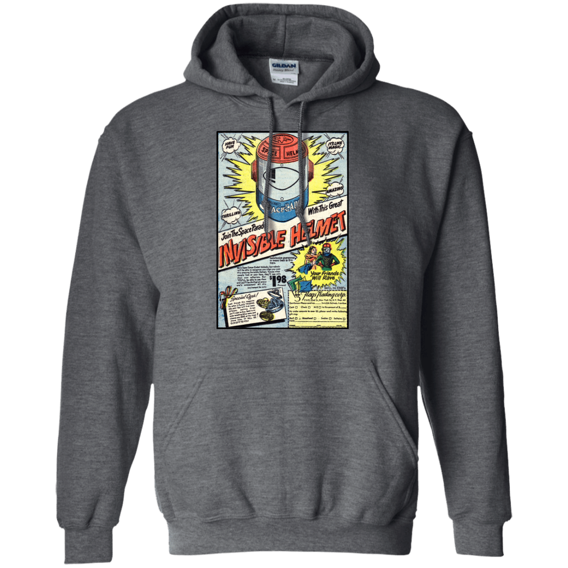 Sweatshirts Dark Heather / Small Space Helmet Pullover Hoodie