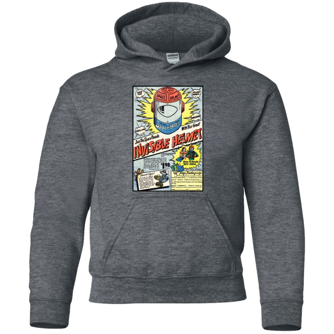 Sweatshirts Dark Heather / YS Space Helmet Youth Hoodie