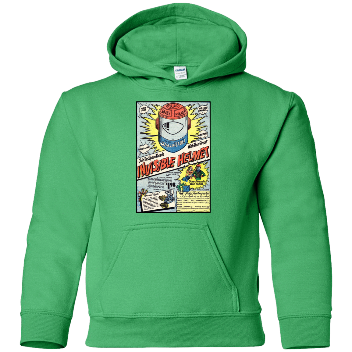 Sweatshirts Irish Green / YS Space Helmet Youth Hoodie
