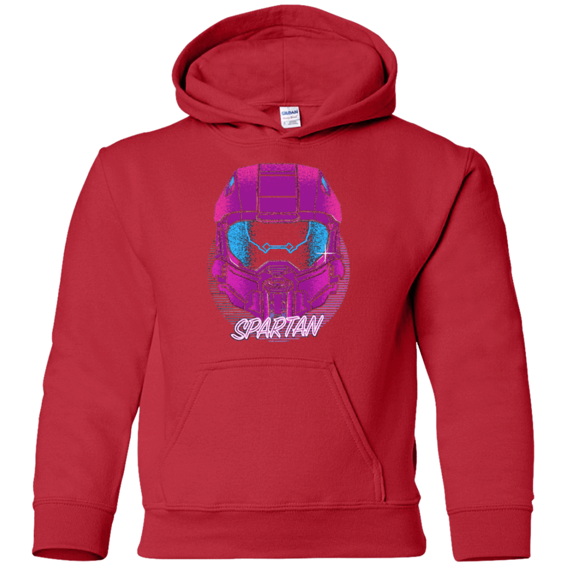 Sweatshirts Red / YS Spartan Helmet 80's Youth Hoodie
