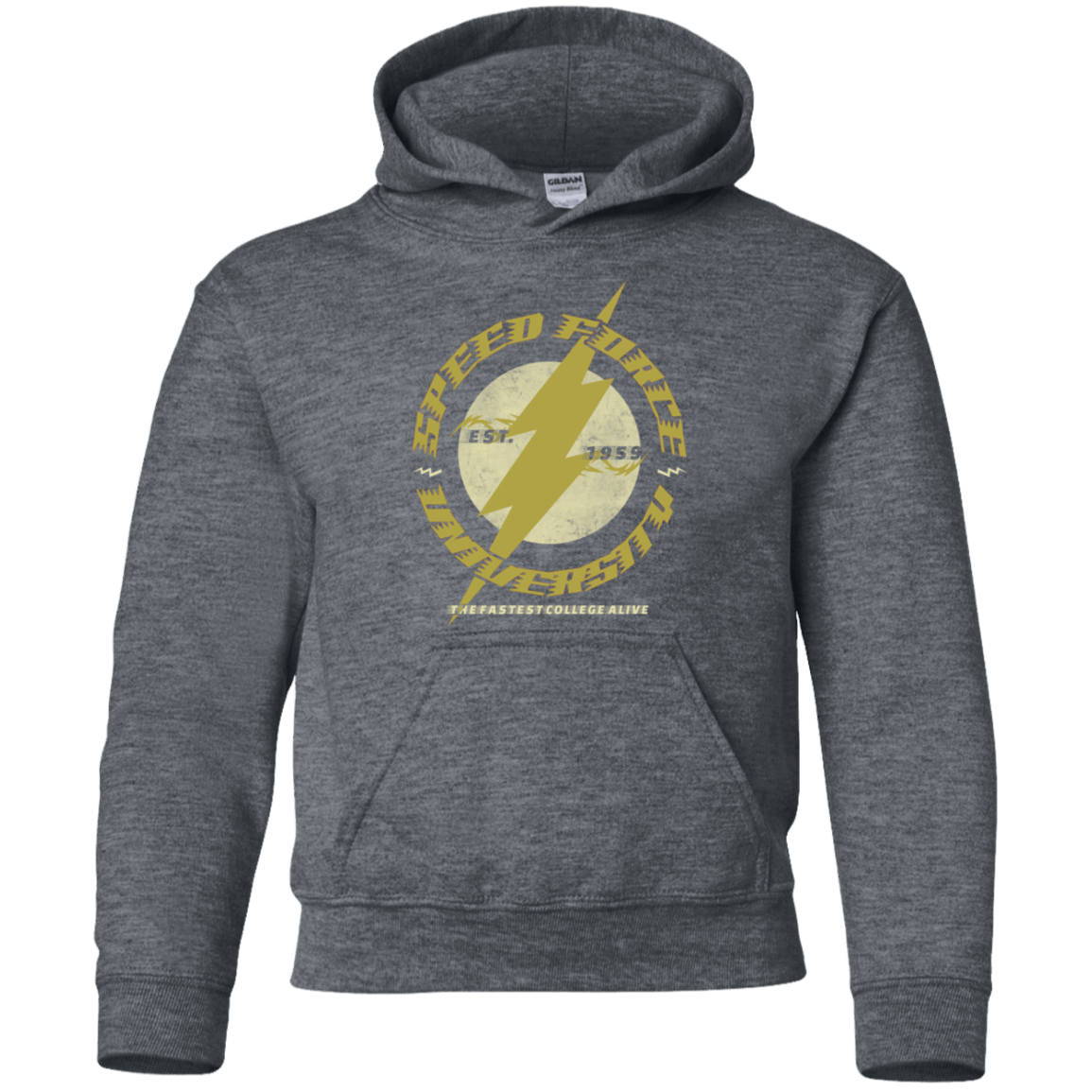 Sweatshirts Dark Heather / YS Speed Force University Youth Hoodie