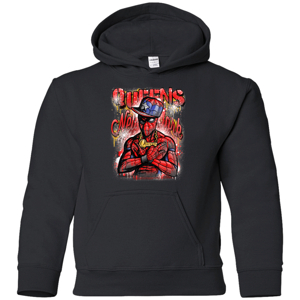 Sweatshirts Black / YS Spidey Queens Youth Hoodie