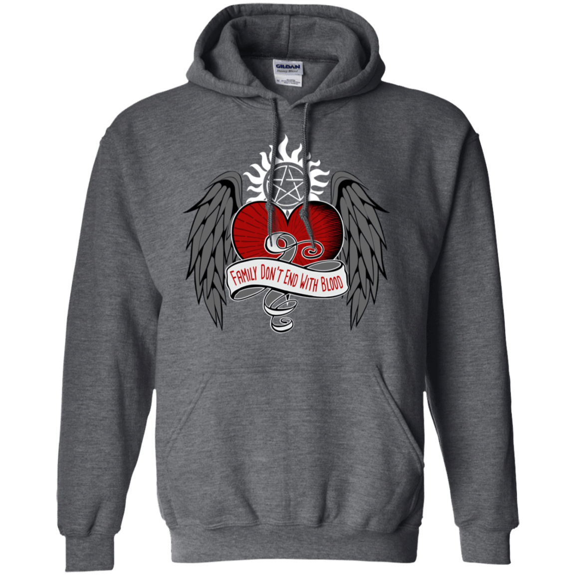 Sweatshirts Dark Heather / S SPN Tattoo Pullover Hoodie