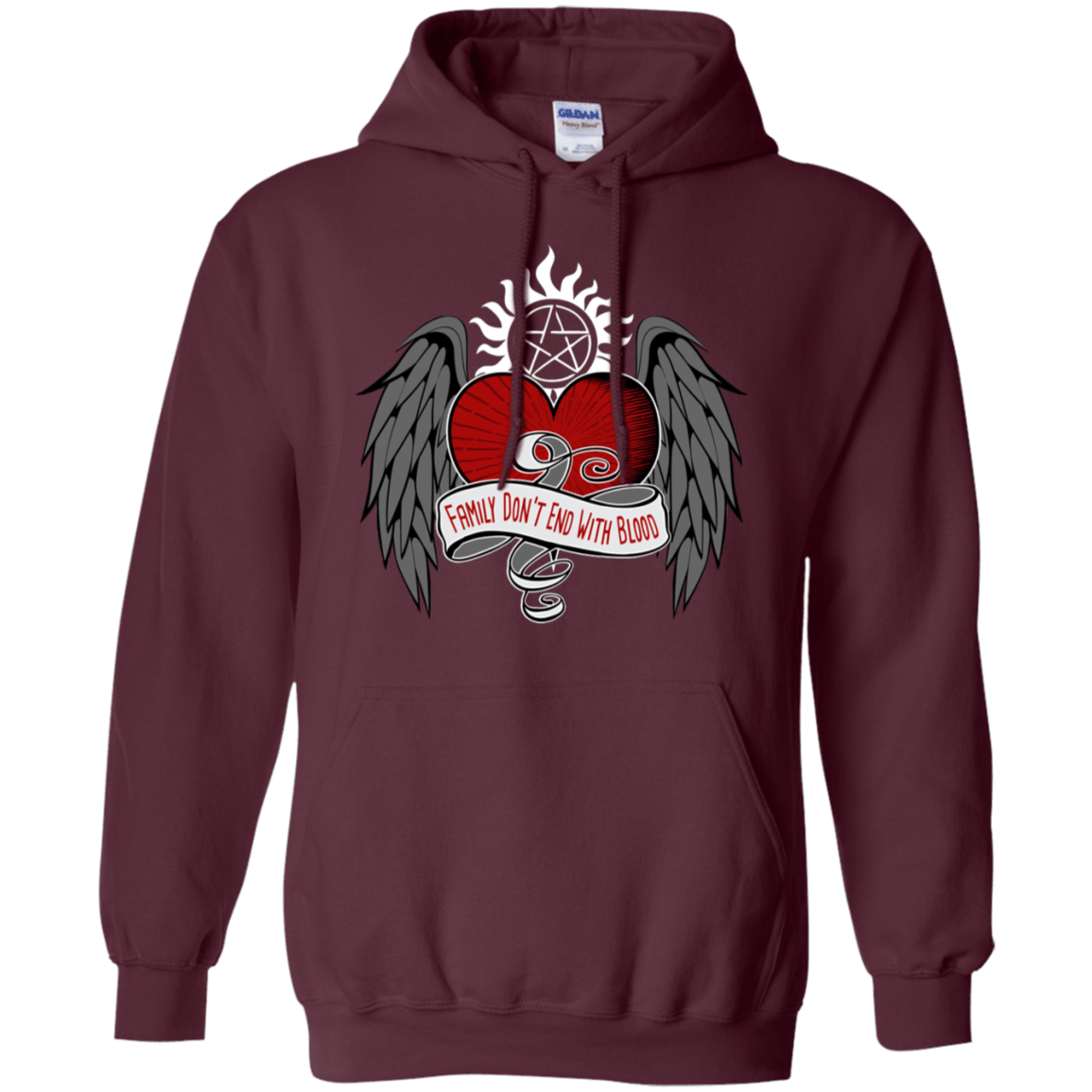 Sweatshirts Maroon / S SPN Tattoo Pullover Hoodie