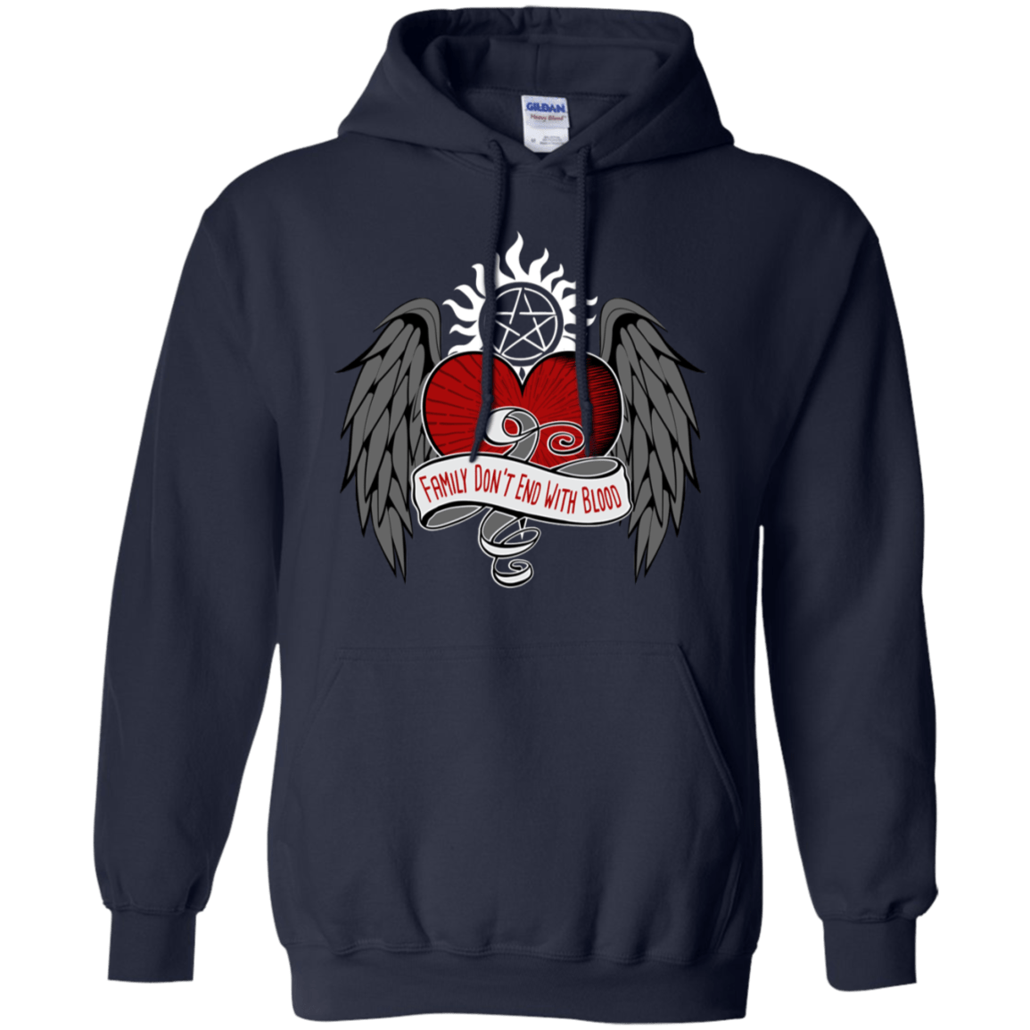 Sweatshirts Navy / S SPN Tattoo Pullover Hoodie