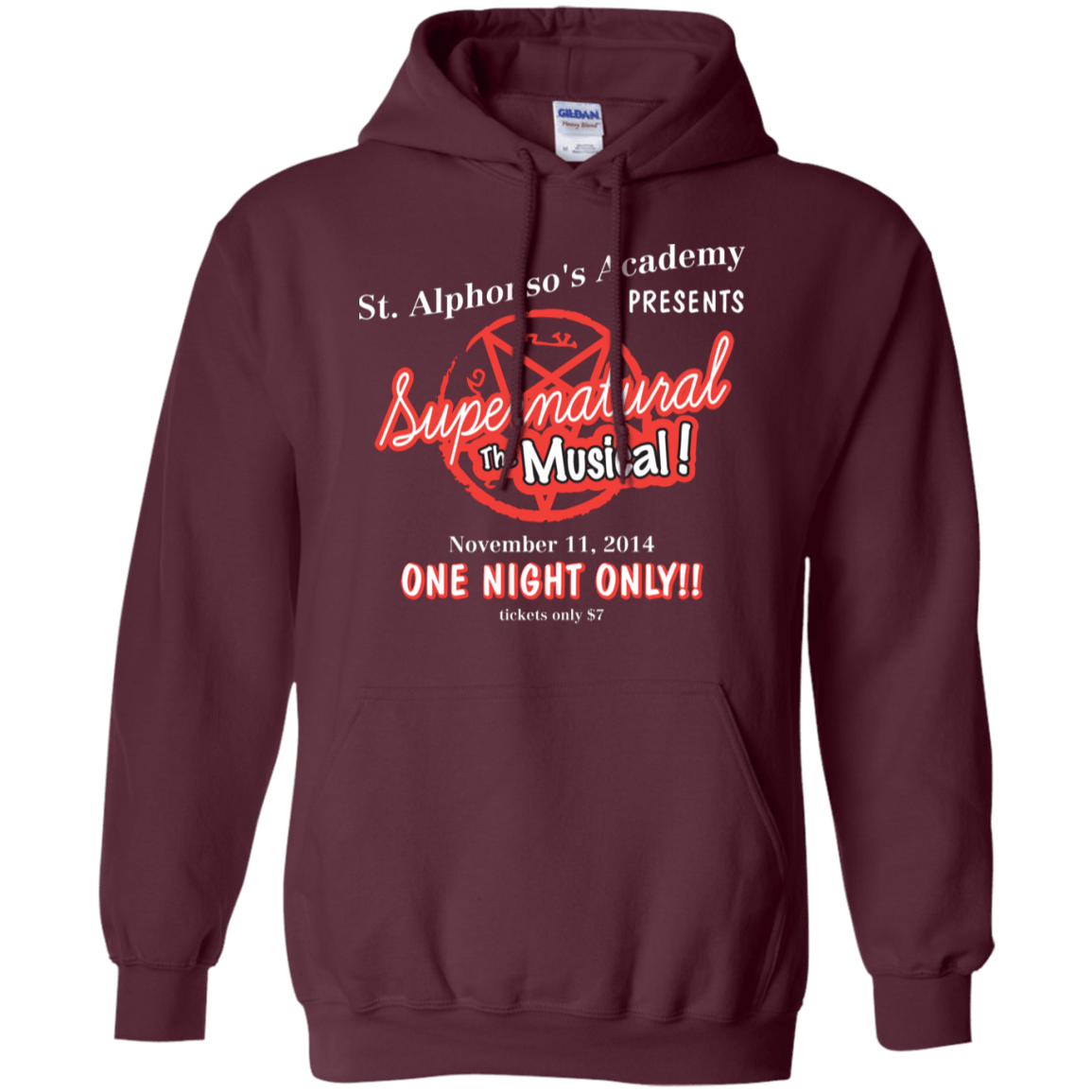 Sweatshirts Maroon / S SPN The Musical Pullover Hoodie