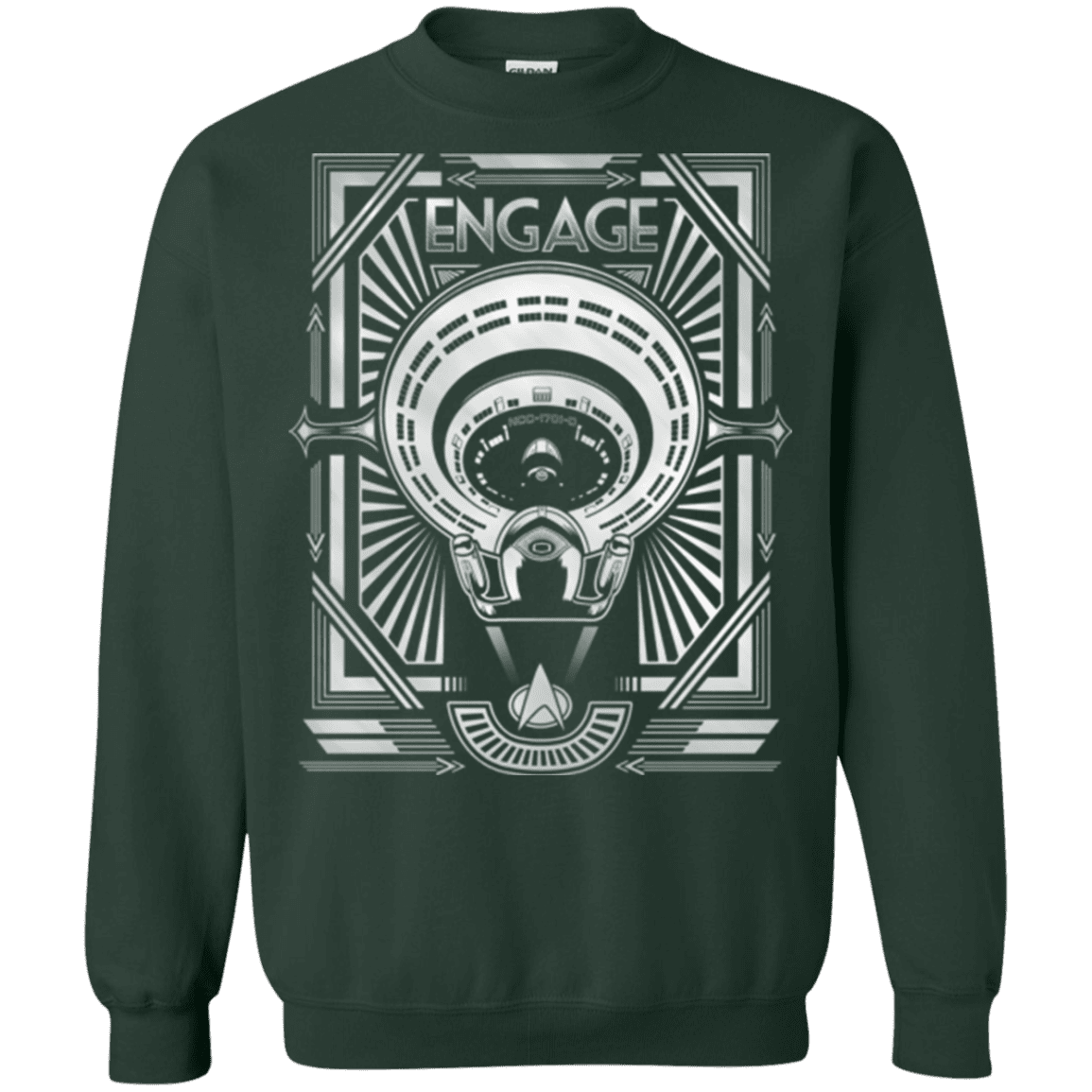 Sweatshirts Forest Green / Small Star Trek Engage Crewneck Sweatshirt