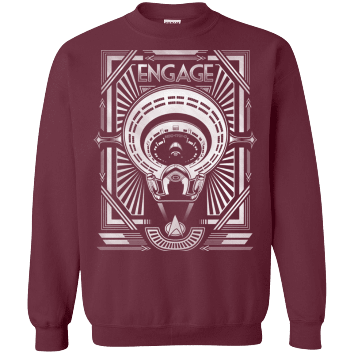 Sweatshirts Maroon / Small Star Trek Engage Crewneck Sweatshirt