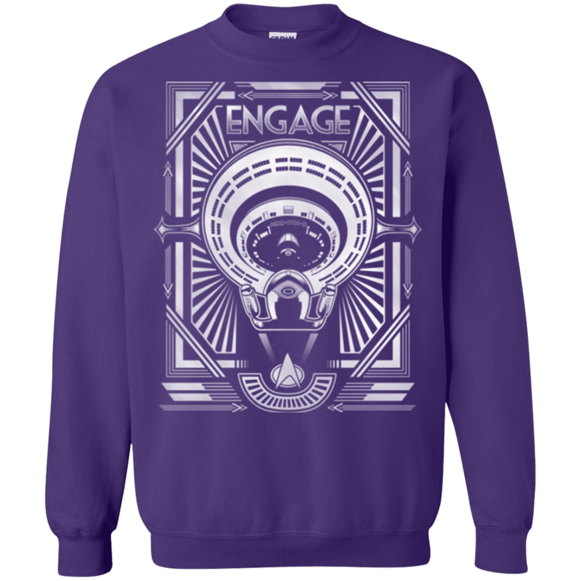 Sweatshirts Purple / Small Star Trek Engage Crewneck Sweatshirt