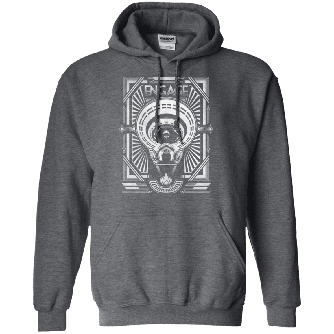 Sweatshirts Dark Heather / Small Star Trek Engage Pullover Hoodie
