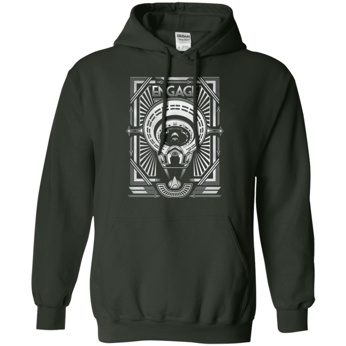 Sweatshirts Forest Green / Small Star Trek Engage Pullover Hoodie