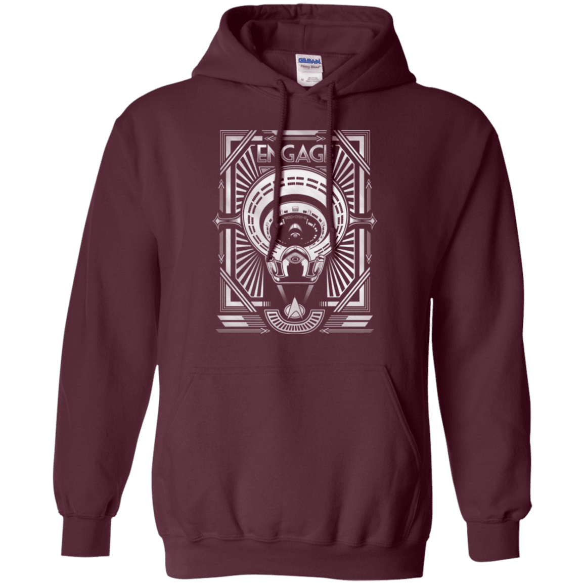 Sweatshirts Maroon / Small Star Trek Engage Pullover Hoodie