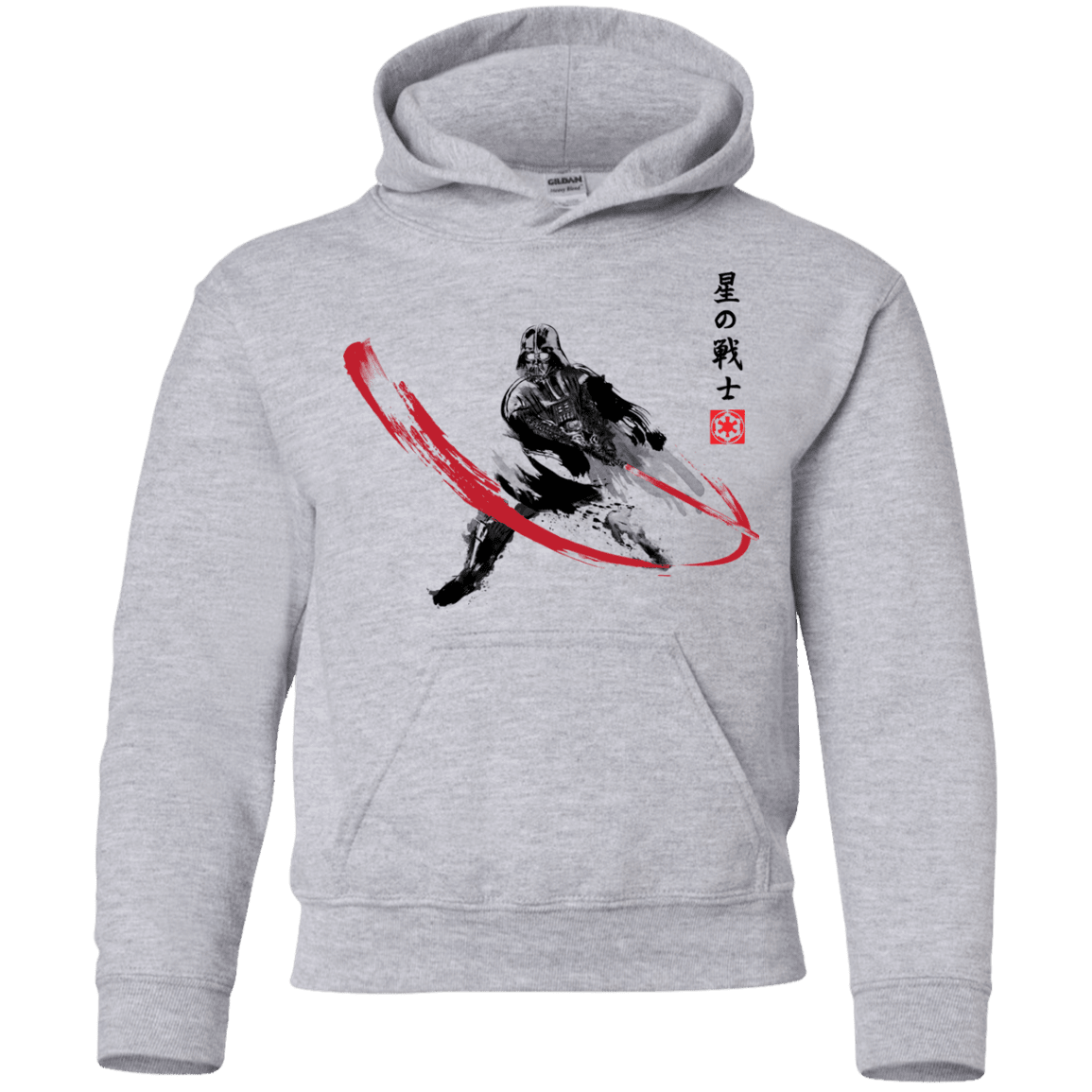 Sweatshirts Sport Grey / YS STAR WARRIOR SUMI-E Youth Hoodie