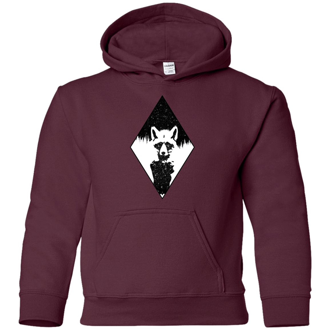 Sweatshirts Maroon / YS Starry Raccoon Youth Hoodie