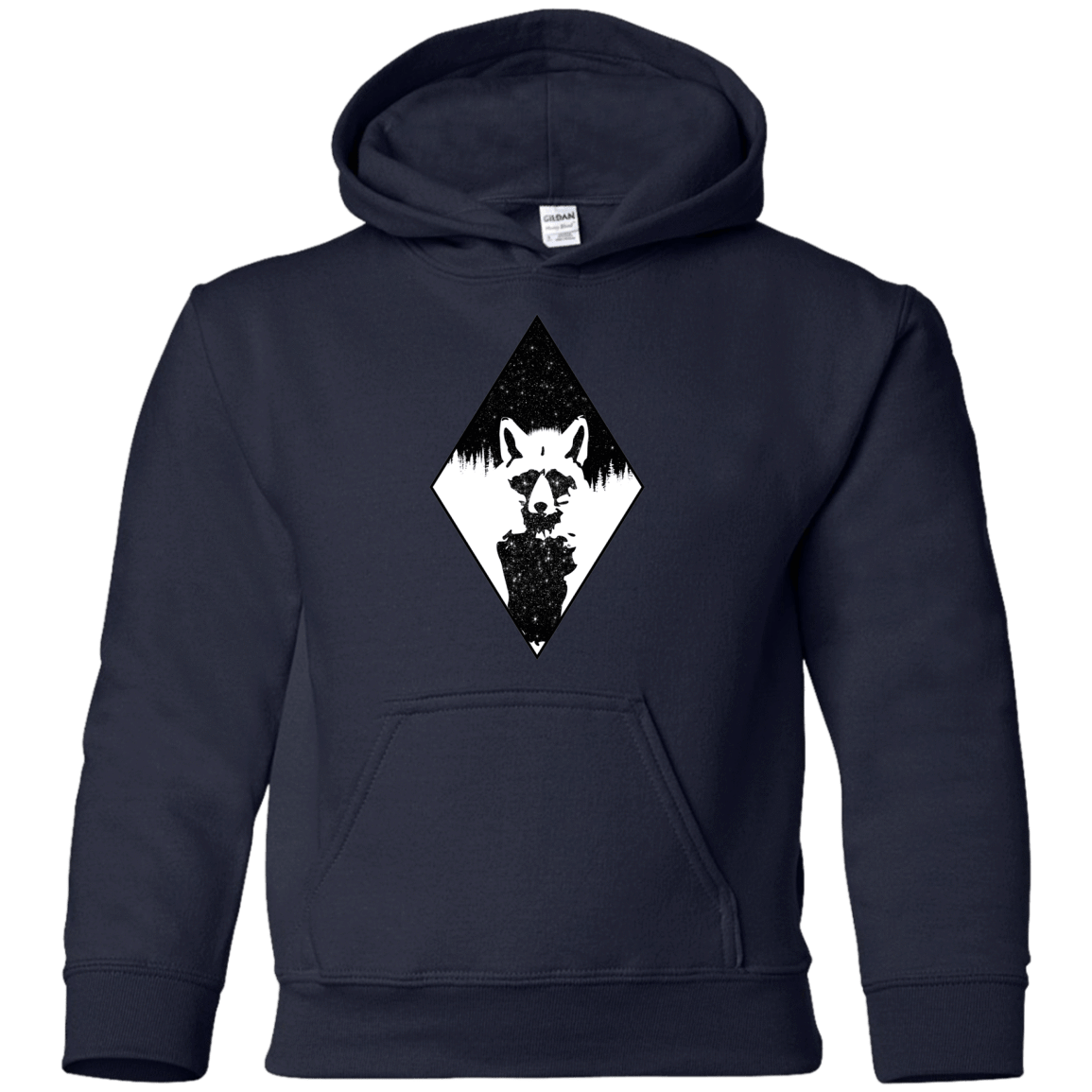 Sweatshirts Navy / YS Starry Raccoon Youth Hoodie