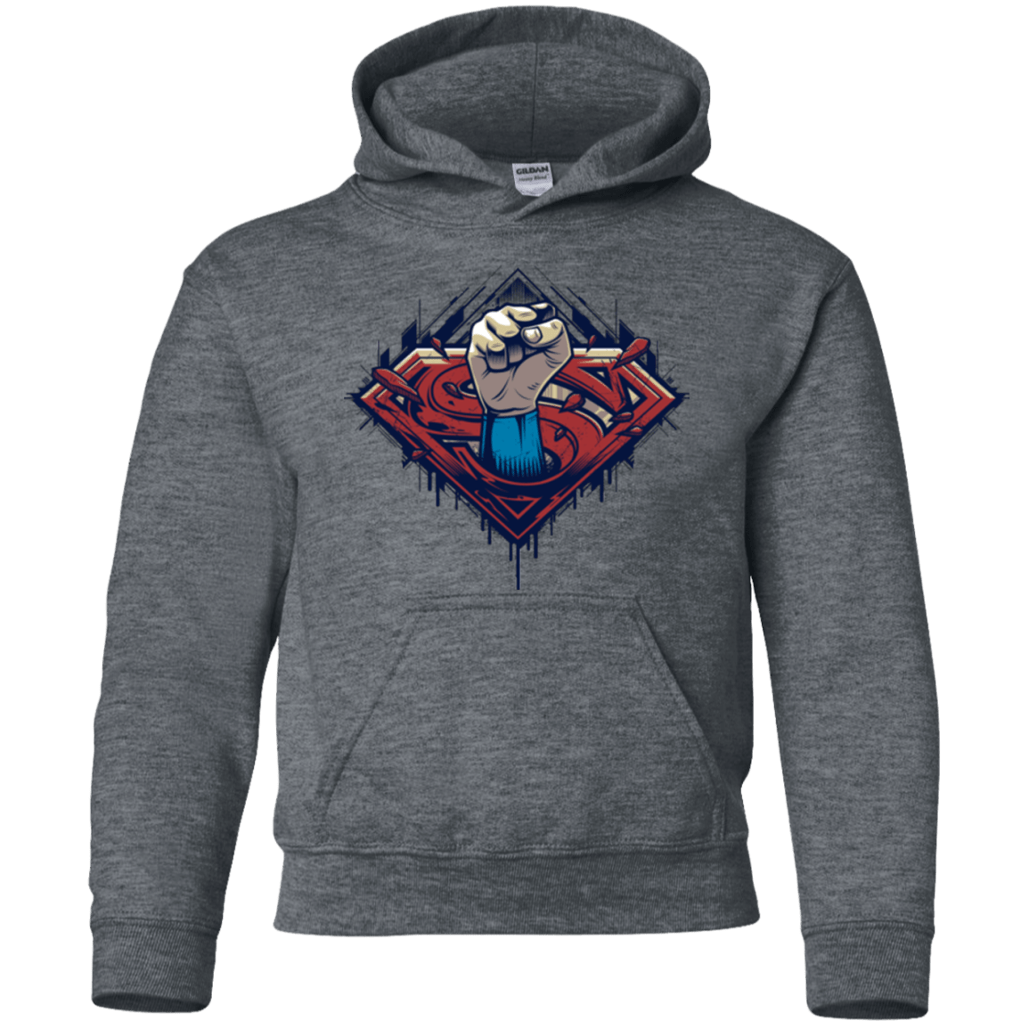Sweatshirts Dark Heather / YS Steel Hero Youth Hoodie