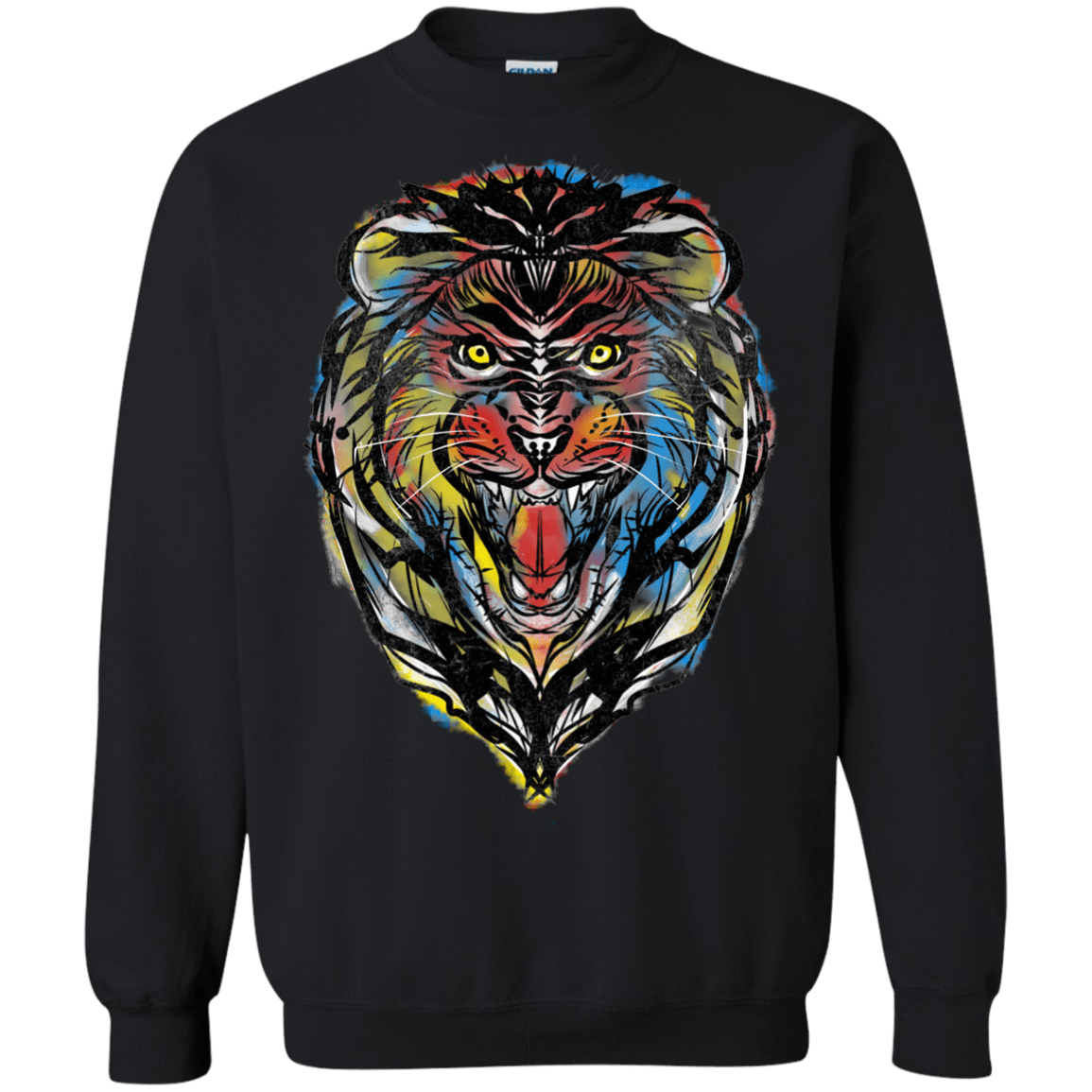 Sweatshirts Black / S Stencil Lion Crewneck Sweatshirt