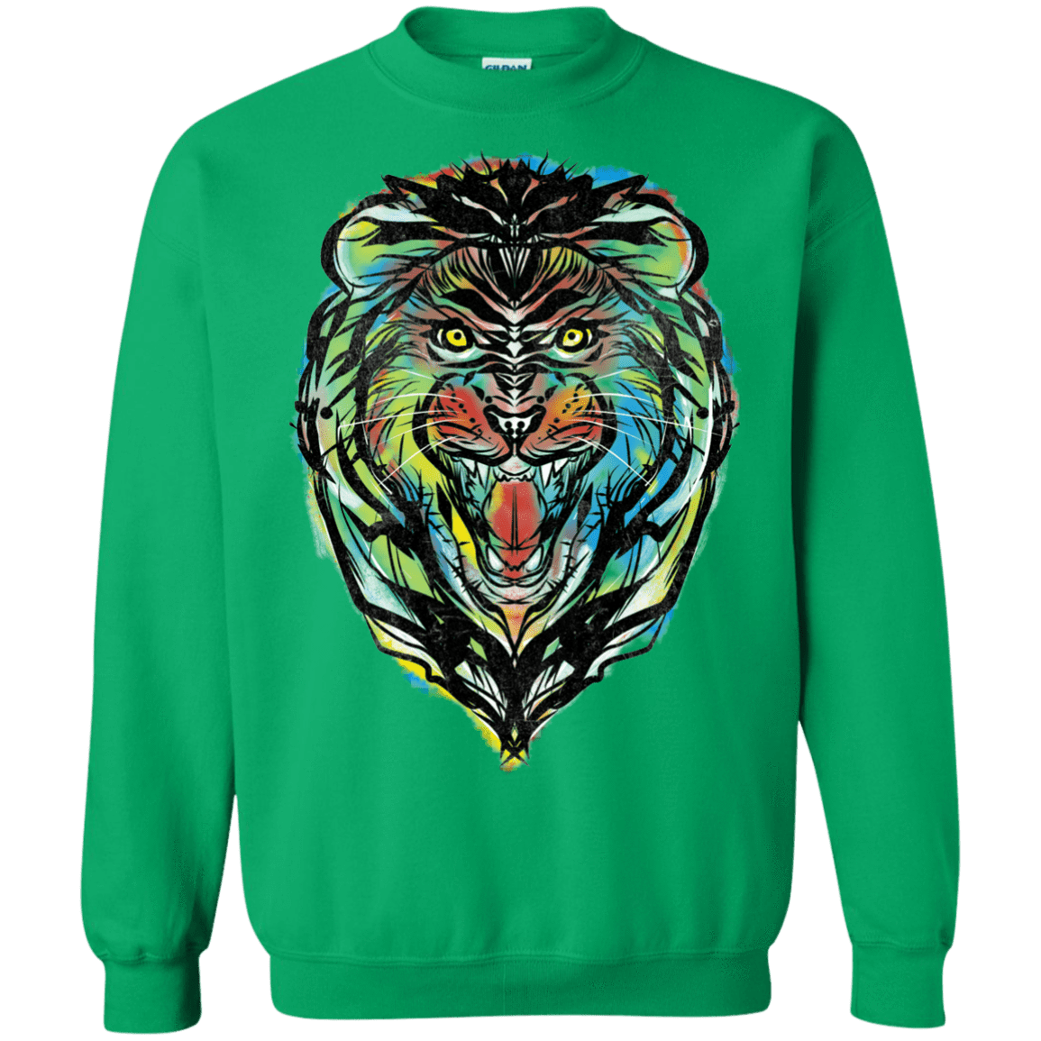Sweatshirts Irish Green / S Stencil Lion Crewneck Sweatshirt