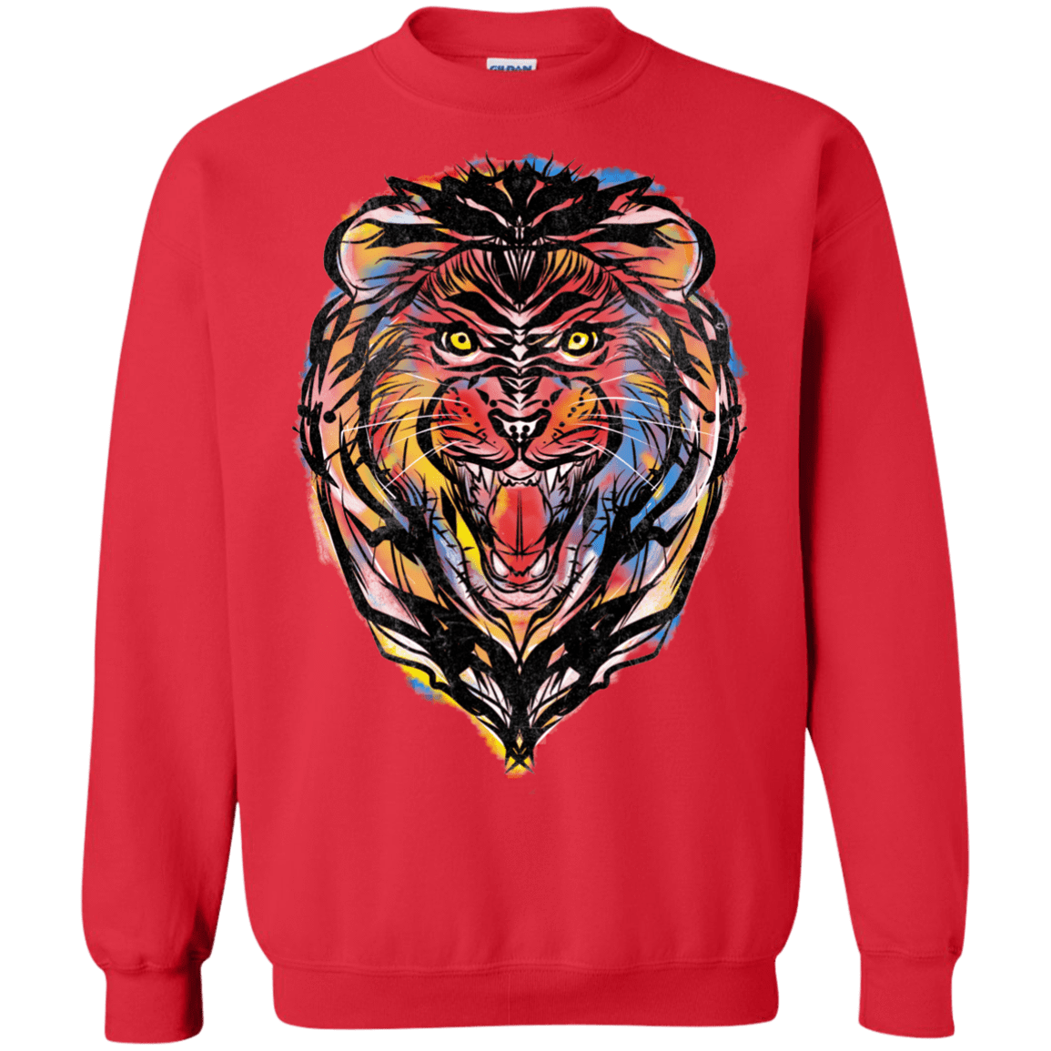 Sweatshirts Red / S Stencil Lion Crewneck Sweatshirt