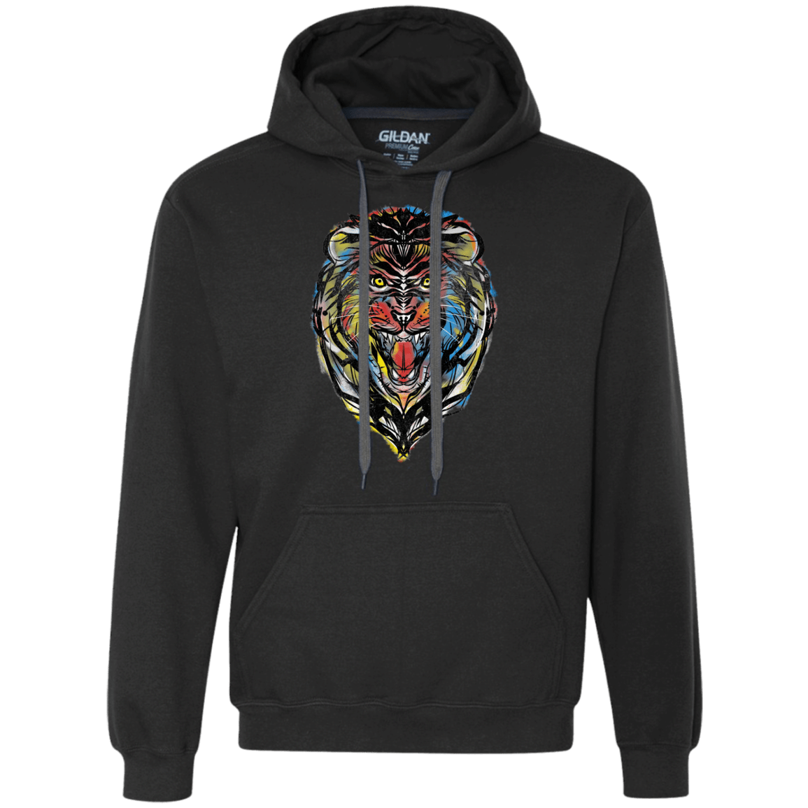 Sweatshirts Black / S Stencil Lion Premium Fleece Hoodie