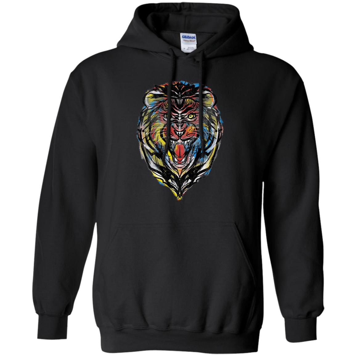 Sweatshirts Black / S Stencil Lion Pullover Hoodie