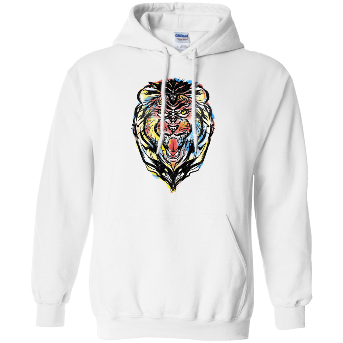 Sweatshirts White / S Stencil Lion Pullover Hoodie