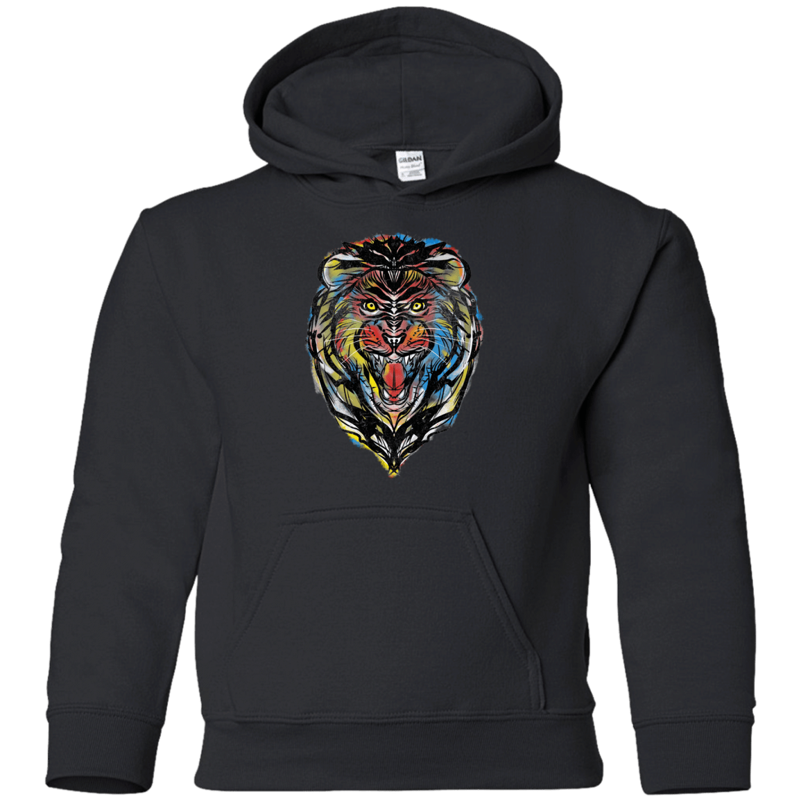 Sweatshirts Black / YS Stencil Lion Youth Hoodie